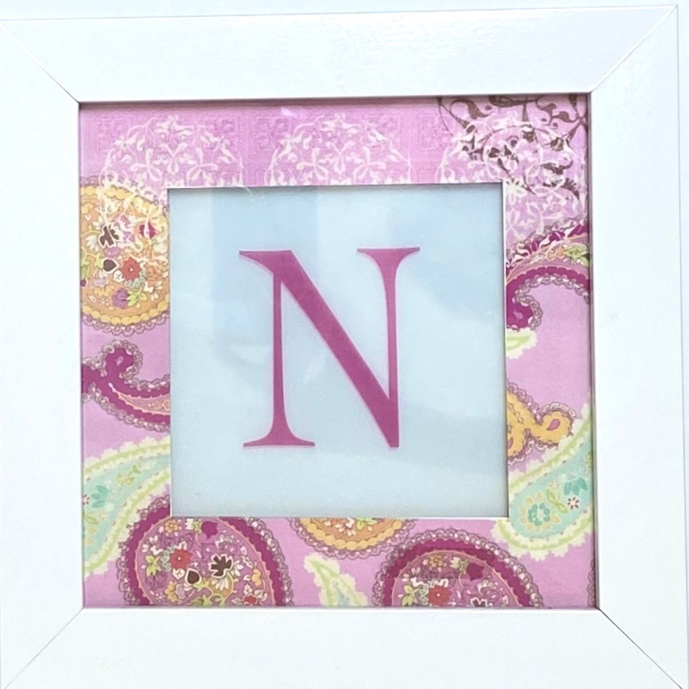 Letter "N" Picture frame in pink